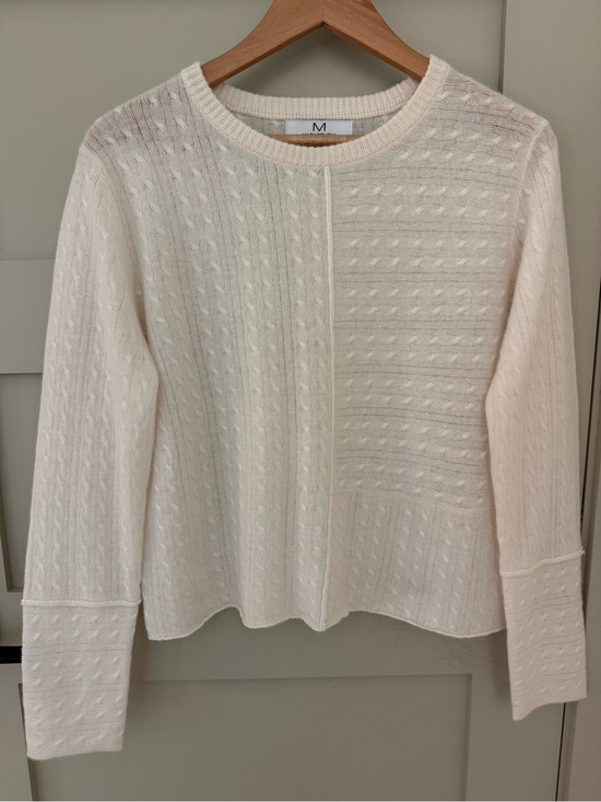 Magaschoni Sweaters - Magaschoni Ivory Cable-Knit Cashmere Sweater size medium